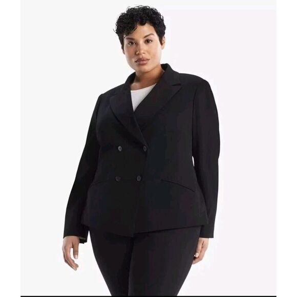 M.M.LaFleur The Roxane Blazer Light Twill Black Size +1 Plus 1X Business Attire - Picture 1 of 14